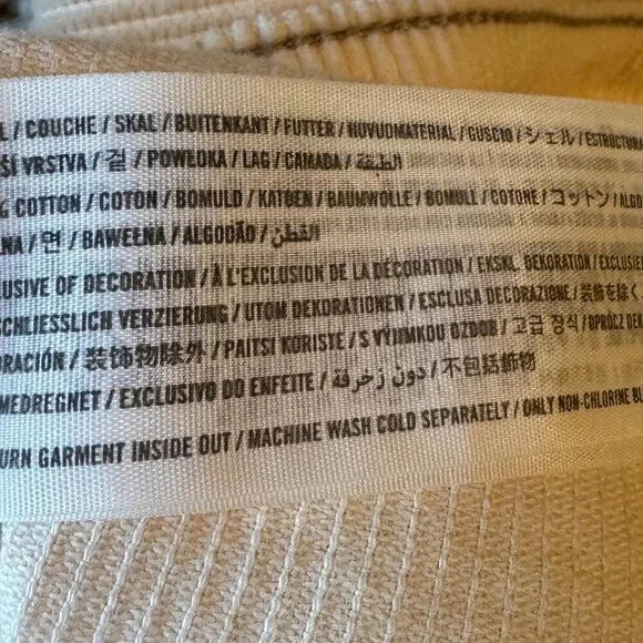 Hollister Kids Corduroy Cropped Jacket Girl Power Girly Small Cream Y2K Preppy - Picture 10 of 10